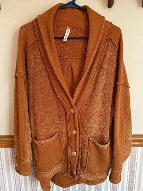 Zenana Terry Button Front Jacket with Pockets Women’s Small